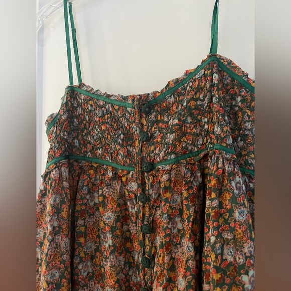 NWT FREE PEOPLE Molly Joe Floral Sundress In Forest Combo , Sz M - Picture 4 of 16
